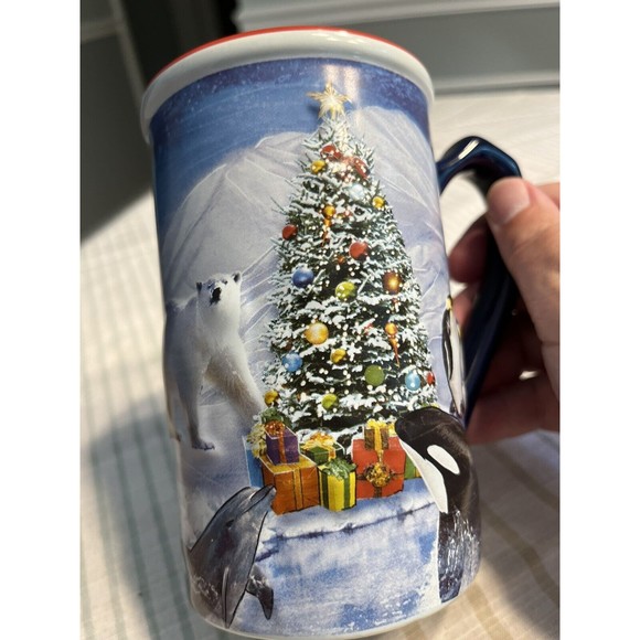 Ceramic Sea World Shamu Christmas Tree Coffee Tea Mug Cup - Picture 4 of 12